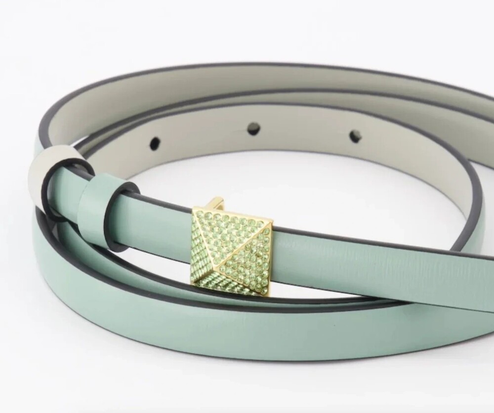 4619 - Valentino One Stud Crystal Reversible Belt - Size 85 -New